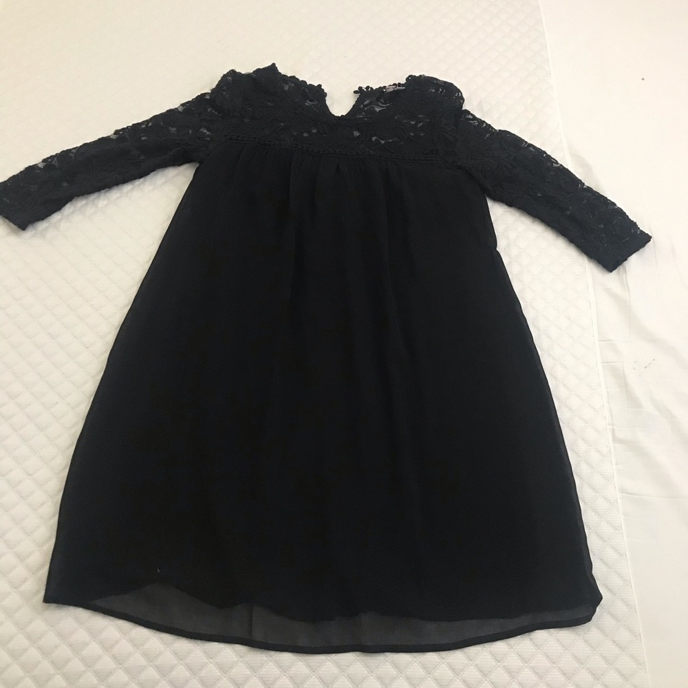 As U Wish 3/4 sleeve black dress